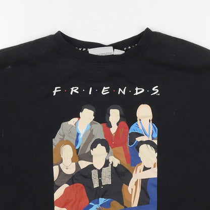 Womens UK Size 2XS Friends Black Pullover Sweatshirt