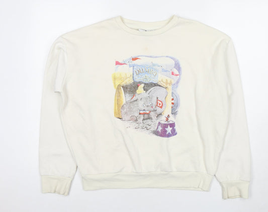 Womens UK Size XS Disney Ivory Pullover Sweatshirt