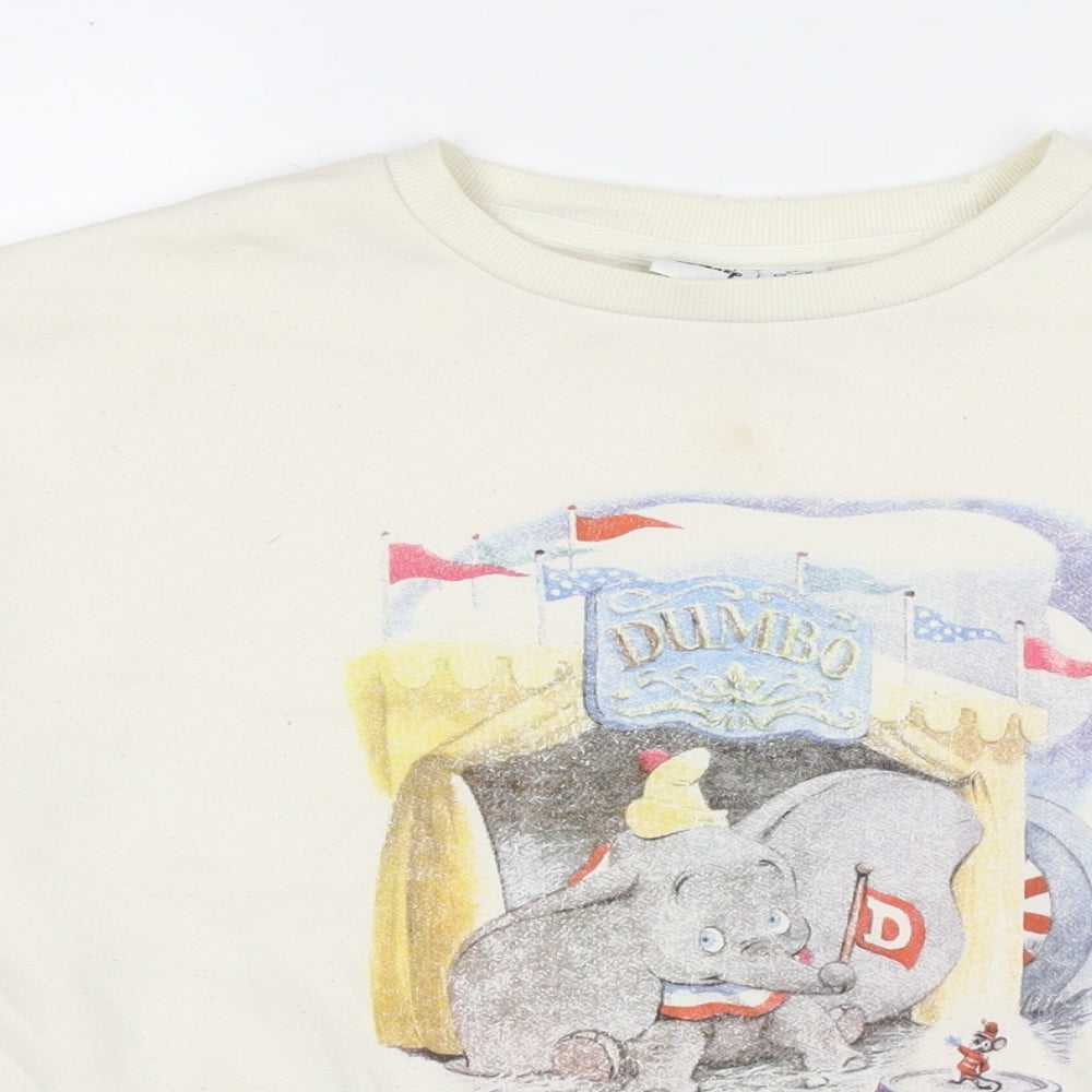 Womens UK Size XS Disney Ivory Pullover Sweatshirt
