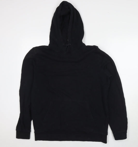Topman Mens Black Cotton Pullover Hoodie Size M