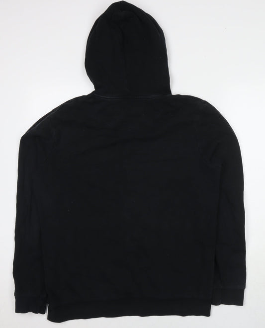 Topman Mens Black Cotton Pullover Hoodie Size M