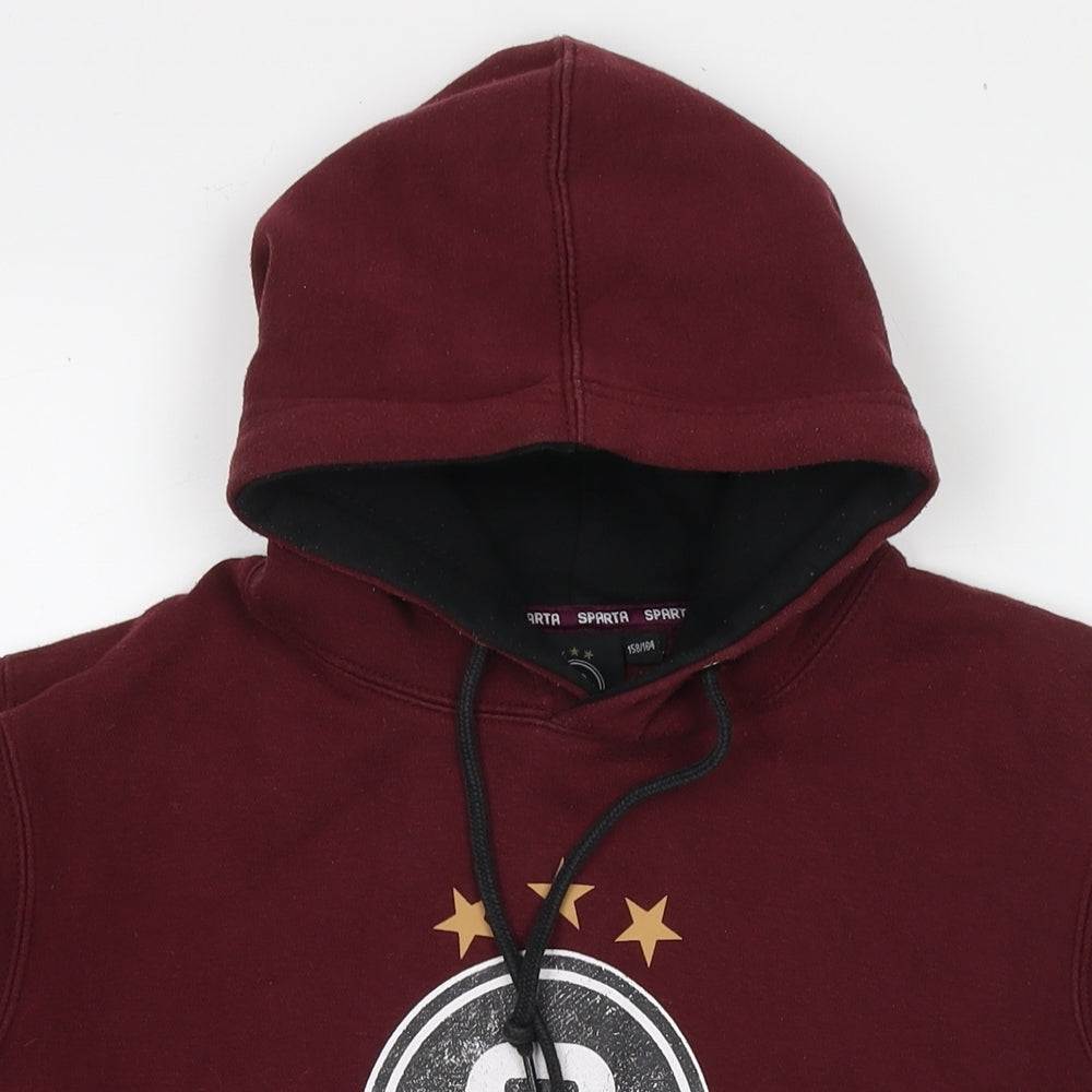 Sparta Boys Red Cotton Pullover Hoodie Size 13-14 Years Pullover - Logo