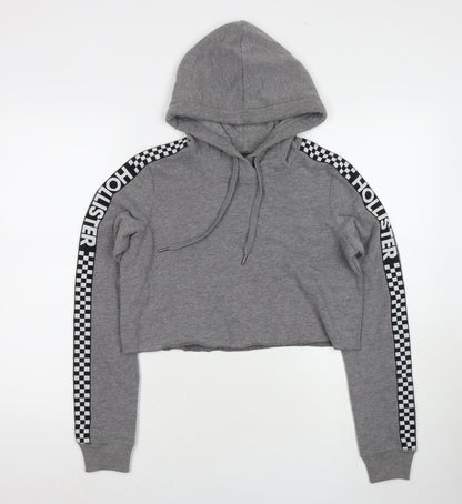 Hollister Womens Grey Cotton Pullover Hoodie Size S Pullover - Logo