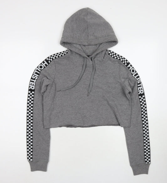 Hollister Womens Grey Cotton Pullover Hoodie Size S Pullover - Logo