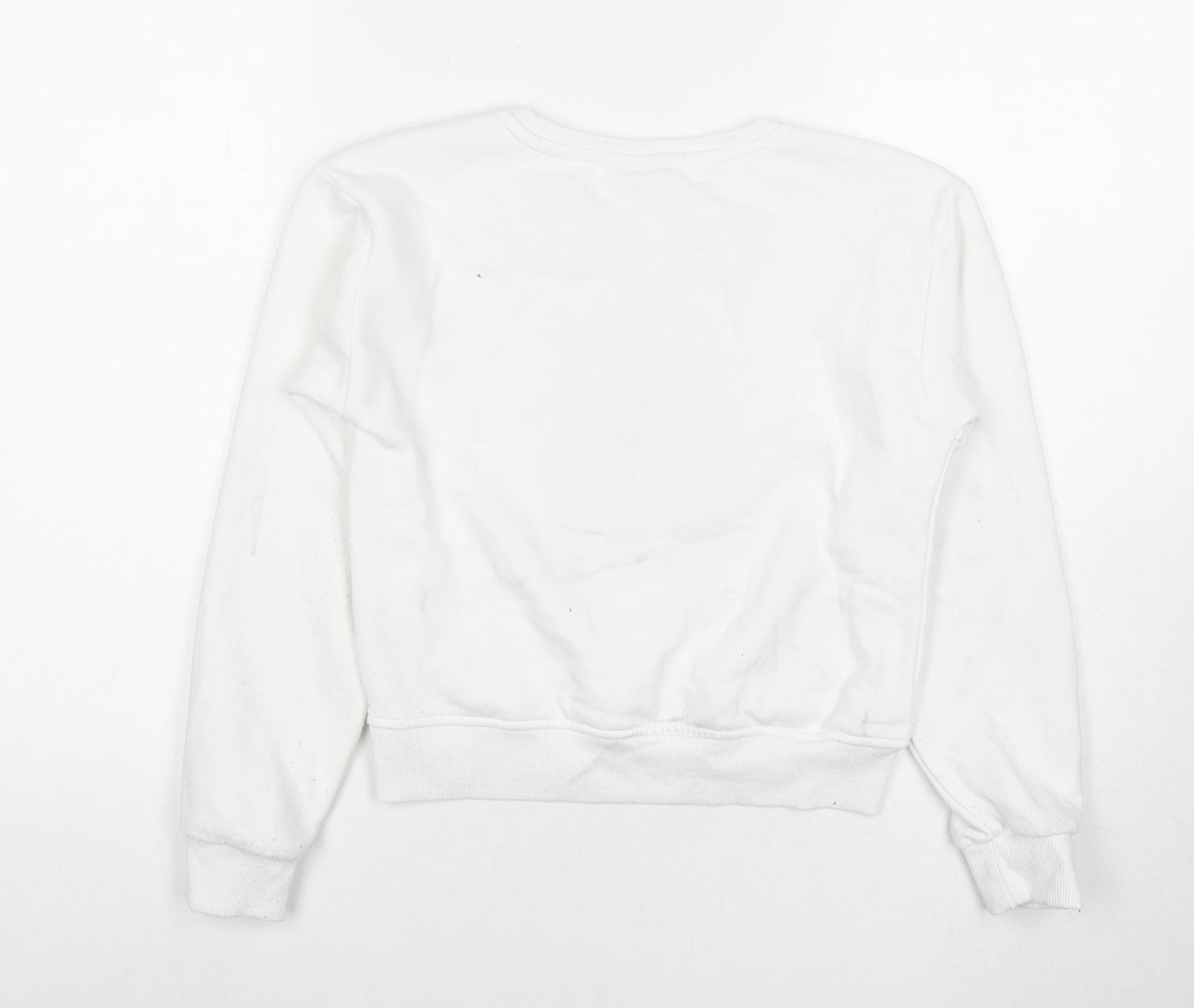 Wednesday Girls White Cotton Pullover Sweatshirt Size 10-11 Years Pullover - Wednesday Addams Family