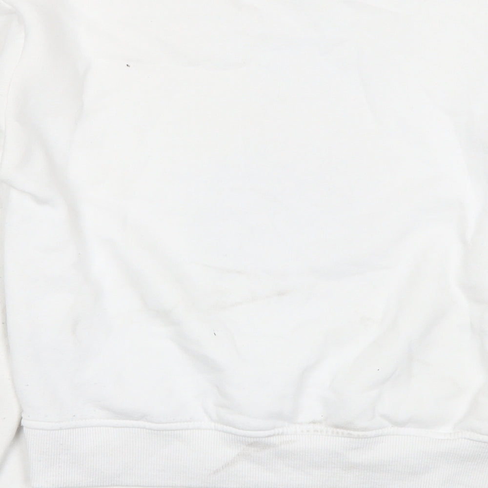 Wednesday Girls White Cotton Pullover Sweatshirt Size 10-11 Years Pullover - Wednesday Addams Family