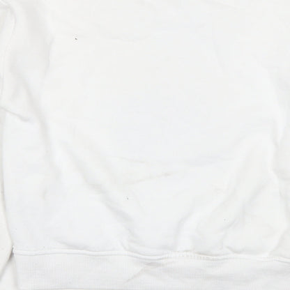 Wednesday Girls White Cotton Pullover Sweatshirt Size 10-11 Years Pullover - Wednesday Addams Family