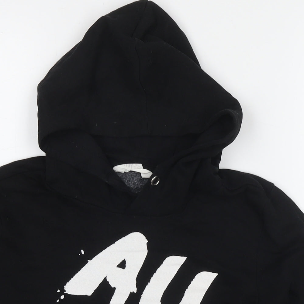 H&M Girls Black Cotton Pullover Hoodie Size 11-12 Years Pullover - All Is Love