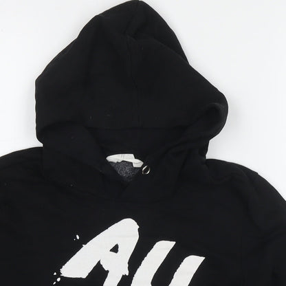 H&M Girls Black Cotton Pullover Hoodie Size 11-12 Years Pullover - All Is Love