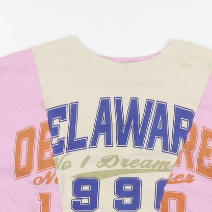 H&M Girls Multicoloured Colourblock Cotton Pullover Sweatshirt Size 10-11 Years Pullover - Delaware 1990 Age 10-12Years