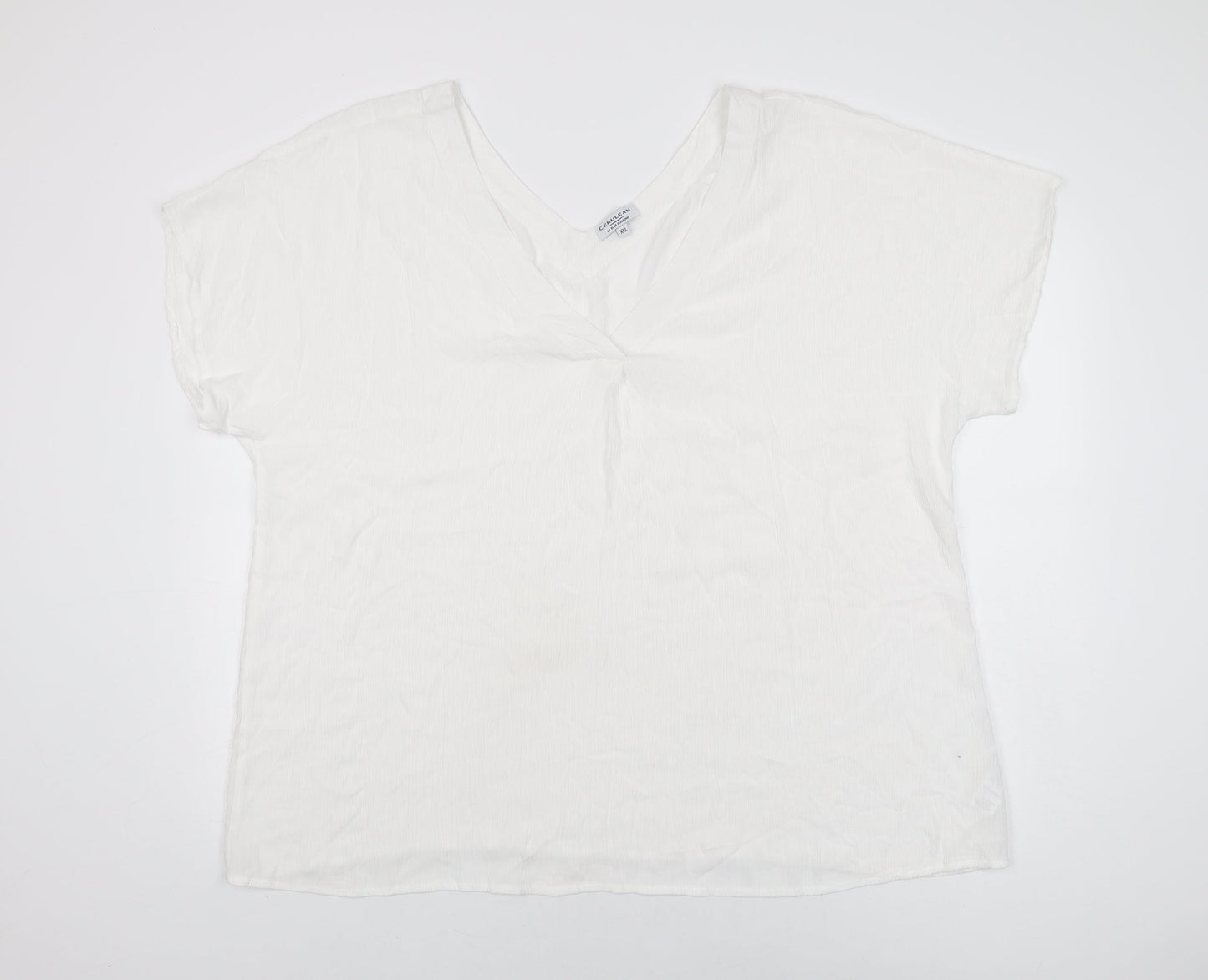 Womens UK Size 2XL Cerulean Collection White Basic T-Shirt