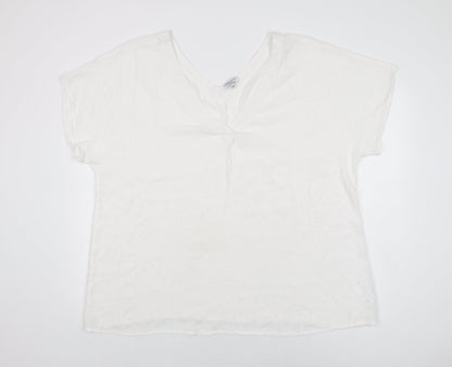 Womens UK Size 2XL Cerulean Collection White Basic T-Shirt