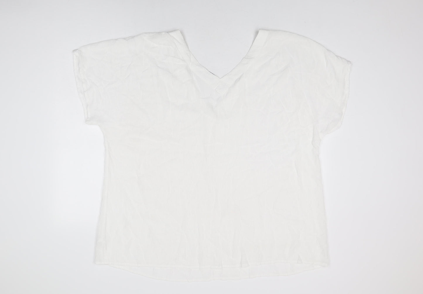 Womens UK Size 2XL Cerulean Collection White Basic T-Shirt