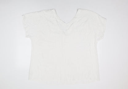 Womens UK Size 2XL Cerulean Collection White Basic T-Shirt