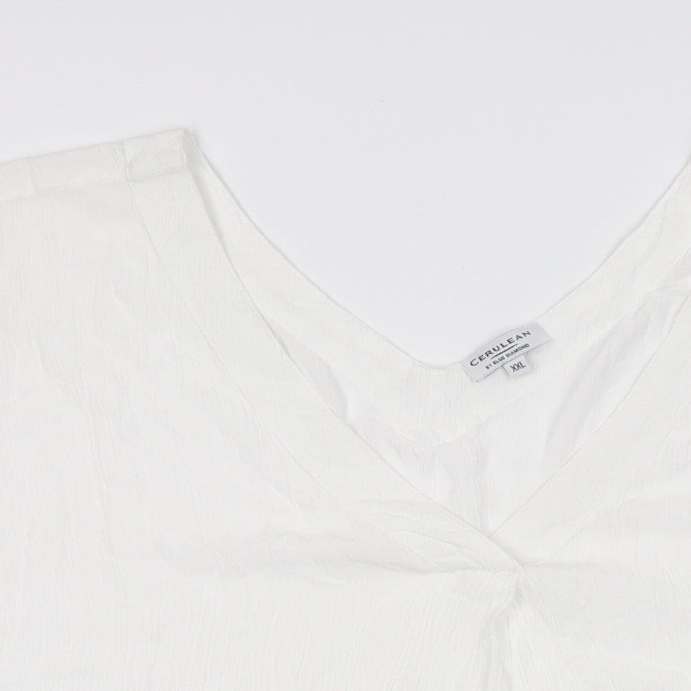 Womens UK Size 2XL Cerulean Collection White Basic T-Shirt