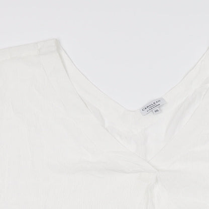 Womens UK Size 2XL Cerulean Collection White Basic T-Shirt