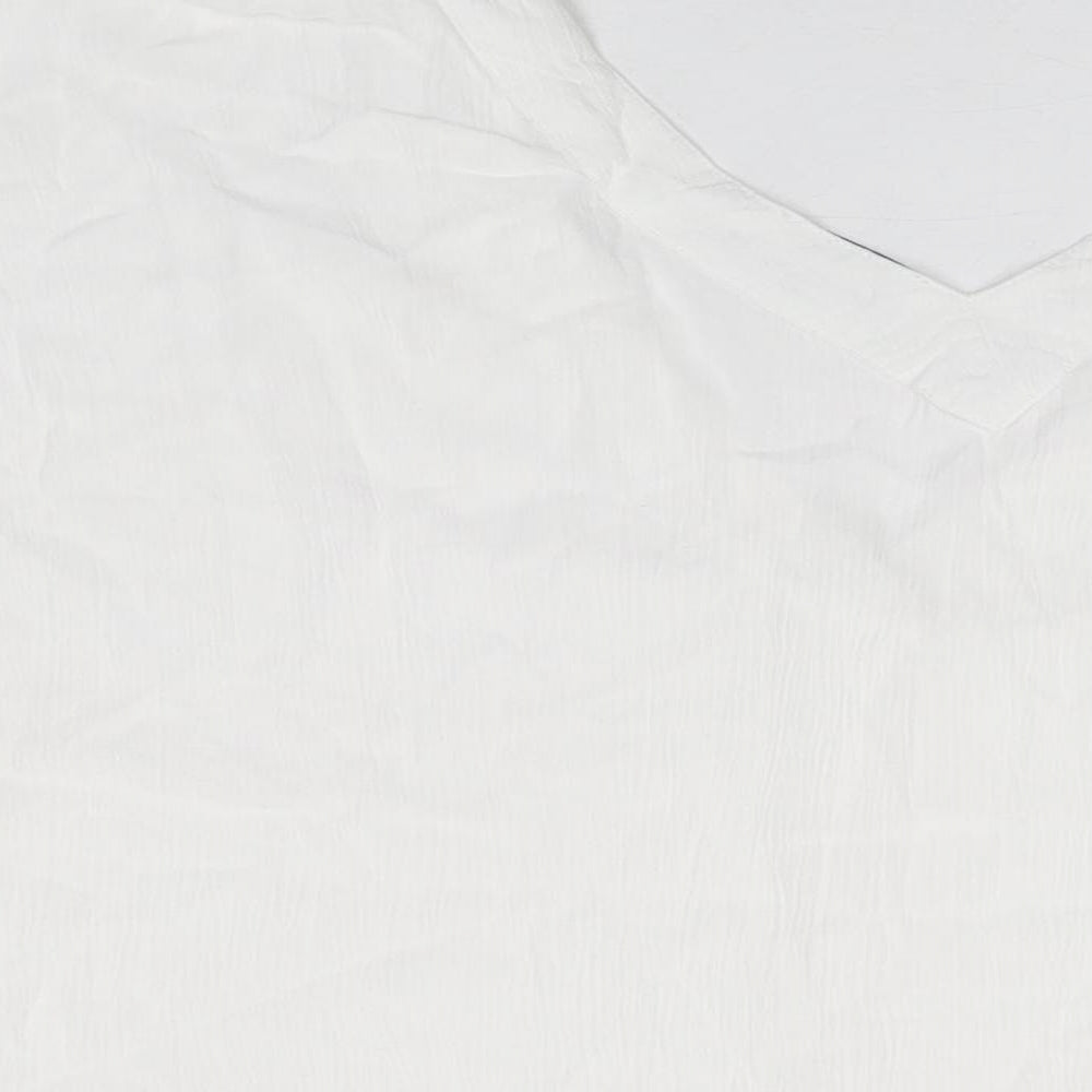 Womens UK Size 2XL Cerulean Collection White Basic T-Shirt