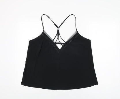 Additional front view of Autograph women’s black solid polyester cami pyjama top, size UK 16