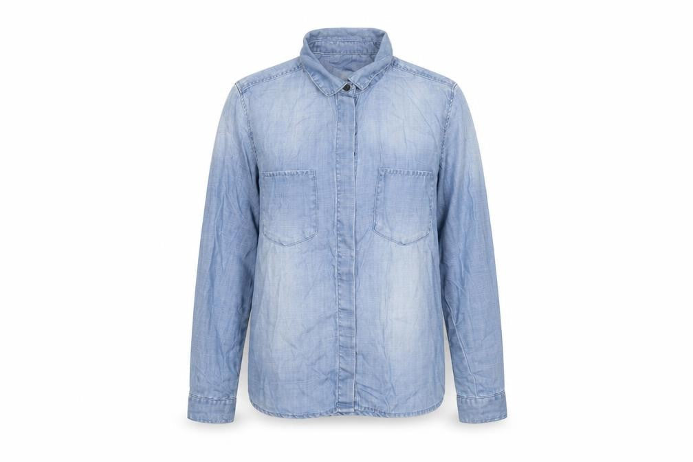 Womens UK Size 6 H&M Blue Basic Button-Up