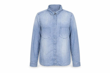 Womens UK Size 6 H&M Blue Basic Button-Up