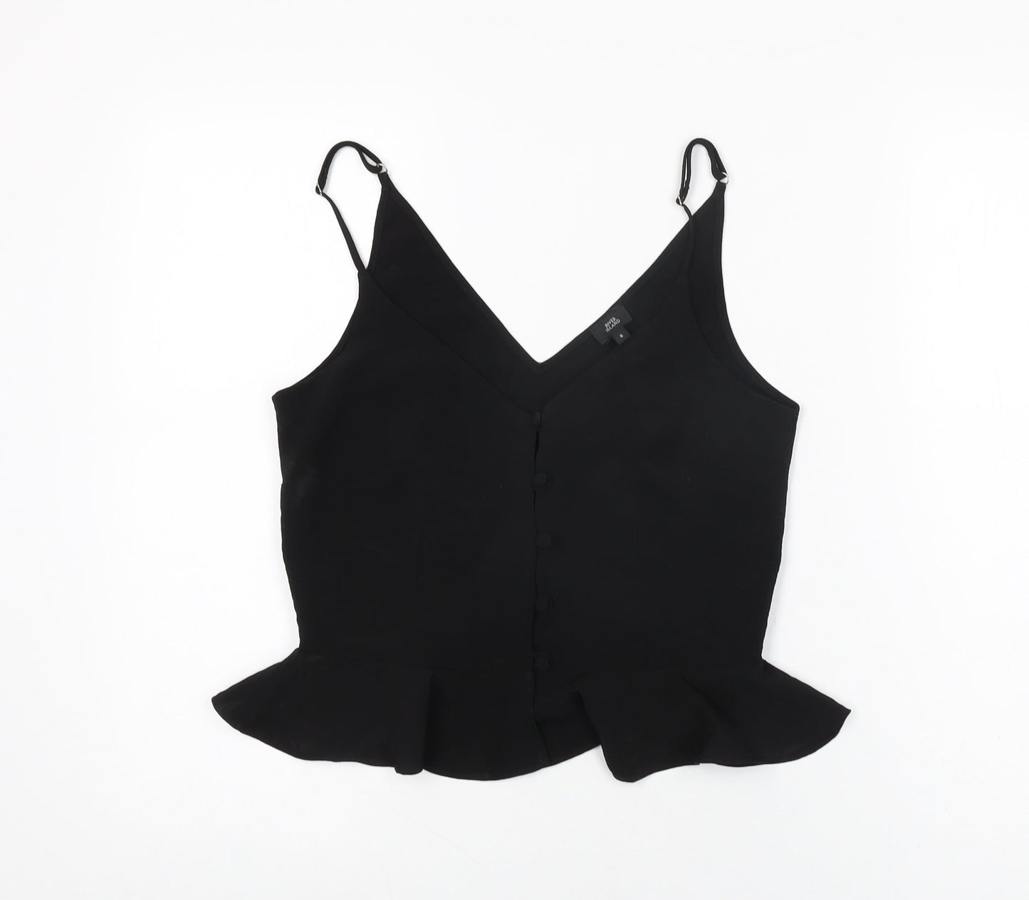 Womens UK Size 8 River Island Black Basic T-Shirt
