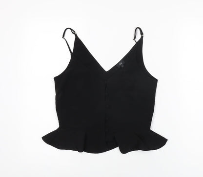 Womens UK Size 8 River Island Black Basic T-Shirt