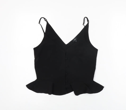 Womens UK Size 8 River Island Black Basic T-Shirt
