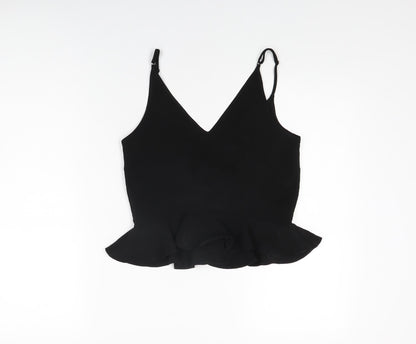 Womens UK Size 8 River Island Black Basic T-Shirt