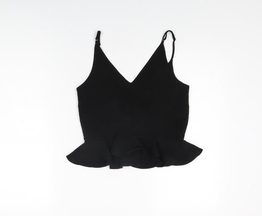 Womens UK Size 8 River Island Black Basic T-Shirt
