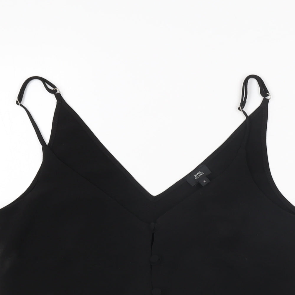 Womens UK Size 8 River Island Black Basic T-Shirt