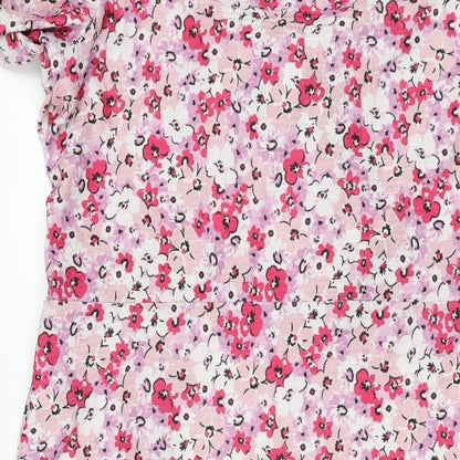 Miss Selfridge Womens Pink Floral Polyester A-Line Size 16 Sweetheart Pullover