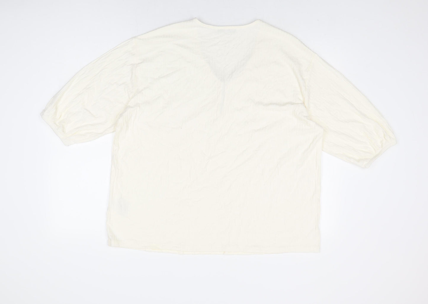 Womens UK Size 18 Very Ivory Basic T-Shirt