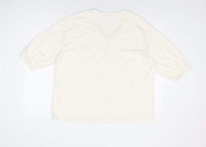 Womens UK Size 18 Very Ivory Basic T-Shirt