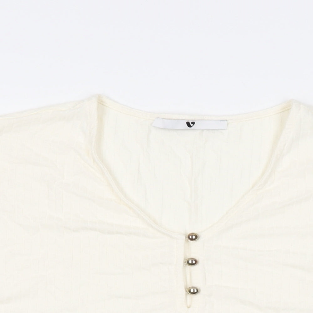 Womens UK Size 18 Very Ivory Basic T-Shirt