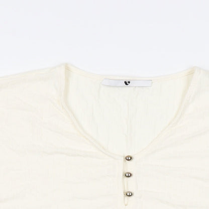 Womens UK Size 18 Very Ivory Basic T-Shirt