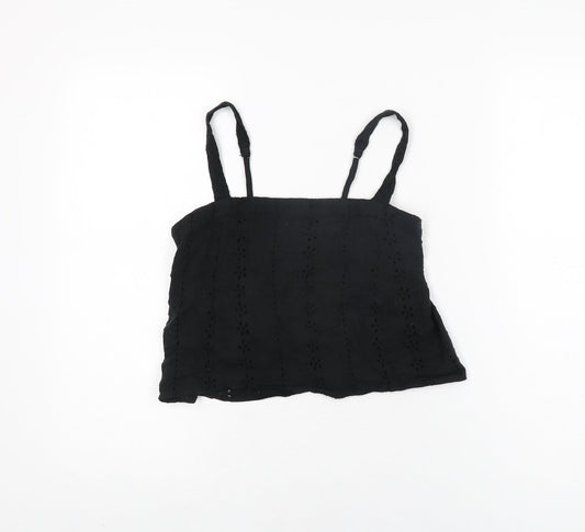 Womens UK Size S Hollister Black Cropped T-Shirt