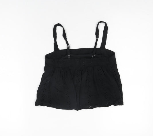 Womens UK Size S Hollister Black Cropped T-Shirt