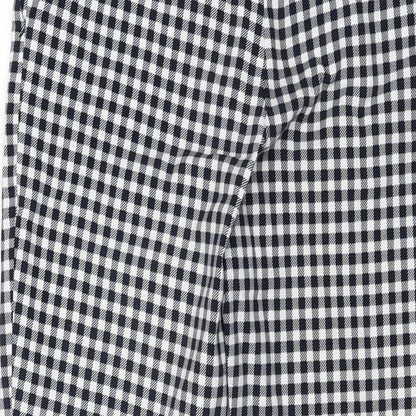 Mango Womens White Geometric Viscose Trousers Size 14 L28 in Regular Zip