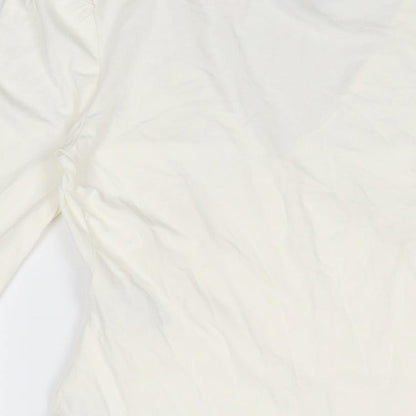 Miss Selfridge Womens Ivory Cotton Bodysuit One-Piece Size 12 Snap