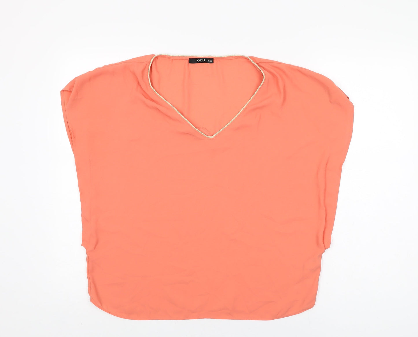Womens UK Size 12 Oasis Orange Basic Blouse