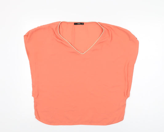 Womens UK Size 12 Oasis Orange Basic Blouse