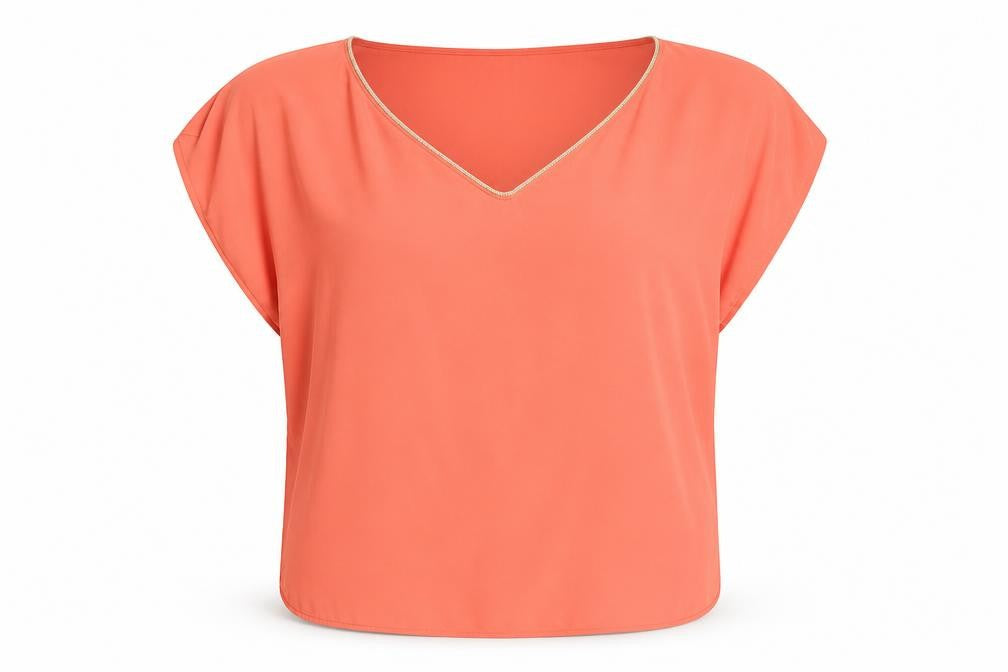 Womens UK Size 12 Oasis Orange Basic Blouse