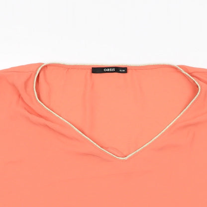 Womens UK Size 12 Oasis Orange Basic Blouse