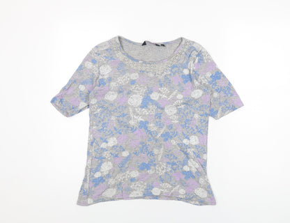 Womens UK Size S Isle Grey Basic T-Shirt