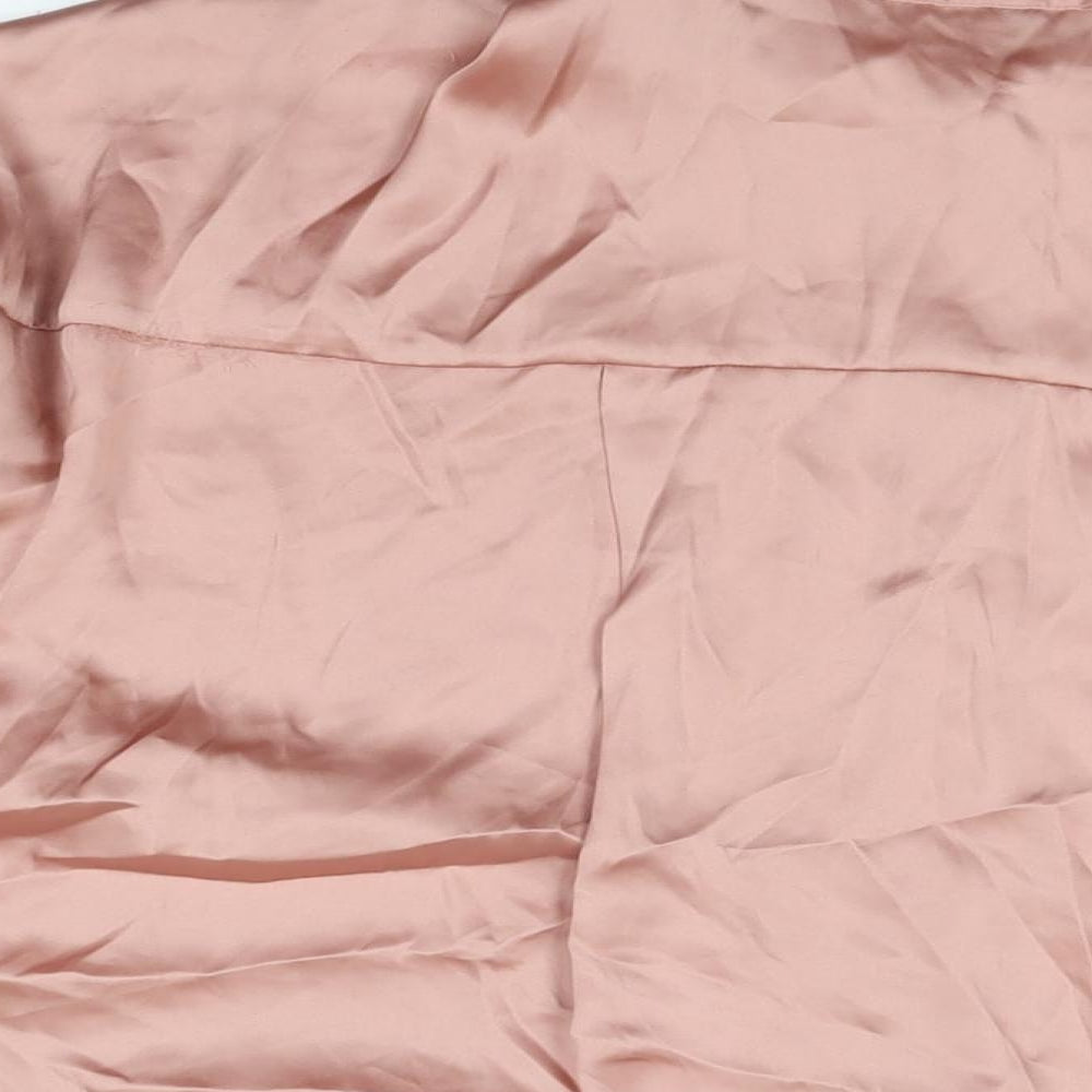 Womens UK Size L Zara Pink Basic Button-Up