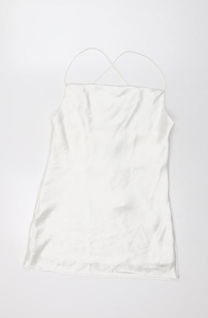 Womens UK Size M Zara White Basic T-Shirt