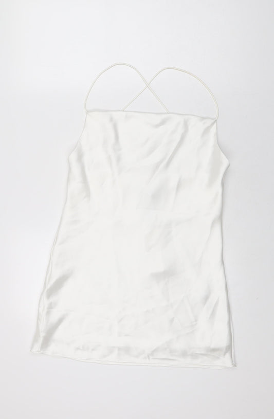 Womens UK Size M Zara White Basic T-Shirt