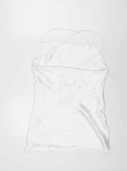 Womens UK Size M Zara White Basic T-Shirt