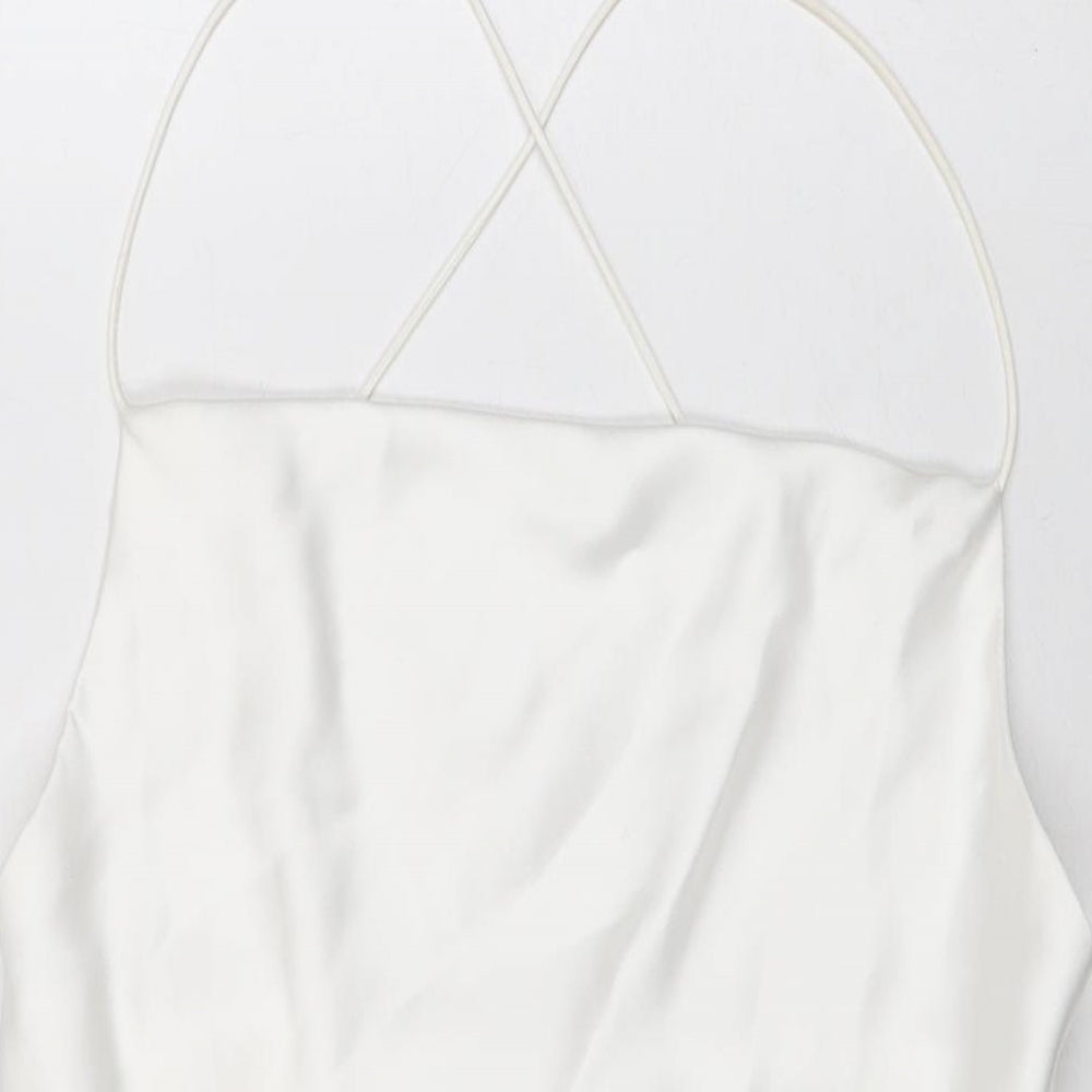 Womens UK Size M Zara White Basic T-Shirt