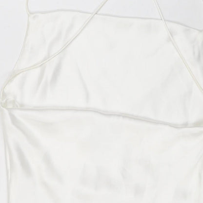 Womens UK Size M Zara White Basic T-Shirt